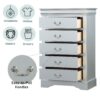 Louis Philippe - 4 Piece Queen Bedroom Set Bed (No Mirror) - Silver Gray - Image 10