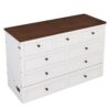 Full Solid Pine Murphy Bed Chest With Charging Station And Large Storage Drawer For Home Office Or Small Room - White / Walnut - Image 11