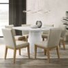Jasper - 7 Piece Round Dining Table Set With Driftwood Finish Chairs - White - Image 11