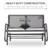 Outsunny - 2 Person Outdoor Glider Bench, Patio Double Swing Rocking Chair Loveseat With Powder Coated Steel Frame For Backyard Garden Porch - Gray - Image 3