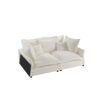 Modern Comfy Upholstered Sofa Cloud Couch, Deep Seat Couches With Multiple Large Soft Pillows, Convertible Deep Seat Chaise Longue For Living Room - Beige - Image 11