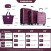 Luggage Set Of 5 Pieces, Expandable Hard Pc Luggage Set With Tsa Lock For Rotating Wheels, Lightweight Rolling Luggage - Wine Red - Image 3