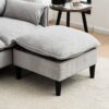 Convertible Combination Sofa, Sofa L Shaped, Sofa With Footstools With Storage Sofa For Living Room, 3 Seater Combination Sofa - Beige - Image 8