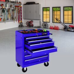 7 Drawers Multifunctional Tool Cart With Wheels - Blue
