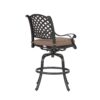 Elegant Cast Aluminum Counter Stool Set With Cushions, All Weather Design - Dark Brown - Image 6