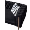 Chesterfield - Modern Tufted Velvet Living Room Sofa, 84.25''W Couch - Black - Image 8