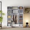Contemporary 4 Door Wardrobe With Drawer And Top Cabinet - White - Image 8