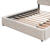 Queen Size Upholstered Platform Bed With 2 Drawers And 1 Twin Long Trundle - Dark Beige - Image 14
