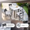 Modern Outdoor Bar Stools, Patio Chairs With Backrest And Footrest, Weather Resistant, Sunbrella Cushions (Set of 2) - Ember Black - Image 6