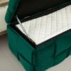 Upholstered Fabric Storage Ottoman Bench With Safety Hinge For Living Room & Bedroom - Green - Image 18