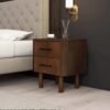 Logan - Mid-Century Modern Nightsd Bed Side Tables With 2 Drawers - Brown - Image 6
