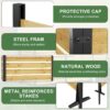 Goodyo - Outdoor Privacy Screen Cedar Wood And Aluminum Frame Fence For Pool Equipment And Trash Can Enclosures - Black / Natural - Image 6