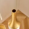 Floor Metal Vases Decorated White Metal Vases (Set of 3) Gorgeous Home Decoration Large Glazed Metal Vases - White / Gold - Image 19