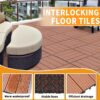 Wood Plastic Composite Deck Tiles (Set of 20), Sustainable Composite Decking Resist Rust, Water, Weather, Easy To Diy & Maintain, Ideal For Patios, Balconies, Rooftops - Mahogany - Image 9