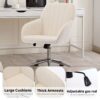 Adjustable Office Chair, Ergonomic Swivel Chair, Velvet Backrest Seat, Comfortable For Long Sitting - Beige - Image 10