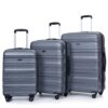 Expandable 3 Piece Luggage Sets Pc Lightweight & Durable Suitcase With Two Hooks, Spinner Wheels, Tsa Lock, (21/25/29) - Gray - Image 4