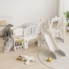 Versatile Toddler Slide With 11 - 1 Activity Center - Gray / Ivory - Image 2