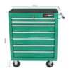 7 Drawers Multifunctional Tool Cart & Wheels - Green - Image 3