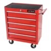 5 Drawers Multifunctional Tool Cart With Wheels - Red - Image 5