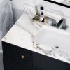 Marble Vanity Top With Undermount Sink And Backsplash, Sintered Stone - Carrara White - Image 8