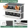 Wooden Chicken Nesting Box With 2 Egg Collection Drawers - White / Gray - Image 2