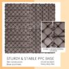 Plastic Interlocking Deck Tiles, (Set of 44), Patio Flooring Outdoor Waterproof All Weather Use For Garden Poolside Front / Back Yard - Light Coffee Color - Image 9