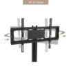 Height And Angle Adjustable Multi-Function Tempered Glass Metal Frame Floor With Lockable Wheels Mobile TV Stand, Lcd / Plasma TV Bracket 2 Tier Tempered Glass Shelves For Multiple Media Devices - Black - Image 4