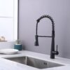 Commercial Kitchen Faucet With Pull Down Sprayer And Magnetic Docking Spray Head - Matte Black - Image 7