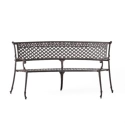 Sector - Bench With Curved Design And Diamond Cross Seat - Copper