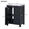 Vintage Style Small Bathroom Vanity Combo With Ceramic Sink, 2 Soft-Close Doors - Espresso - Image 3