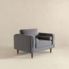 Amber - Velvet Lounge Chair - Brown / Gray - Image 6
