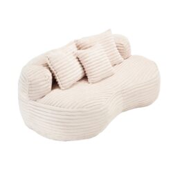 Bean Bag Sofa Lazy Sofa Comfort Lounger High Back Chair For Adults And Kids, Indoor & Outdoor - Beige