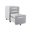 3 Drawer Mobile File Cabinet Under Desk Office, Simple Style Versatile Storage Cabinet For Legal / Letter / A4 Files, 5 Wheel Design Anti-Tilting Cold Rolled Steel Waterproof Moisture-Proof - White / Gray - Image 17