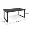 Outdoor 6 Seater Dining Set With Bench - Dark Gray / Light Gray - Image 9