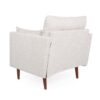 Contemporary Fabric Club Chair With Birch Wood Legs - Beige - Image 7