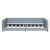 Queen & Twin Long Size Upholstered Platform Bed, Mother & Child Bed - Gray - Image 8