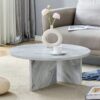 A Multi Style Decor Friendly Round Coffee Table, Featuring Modern Minimalism And Nordic Flair - White - Image 2