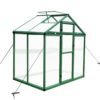 Newly Marketed Gain Height Windproof Aluminum Greenhouse 6 X 4 Ft Polycarbonate Greenhouse Raised Base And Anchor Aluminum Heavy Duty Walk - In Greenhouses For Outdoor Backyard In All Season - Green - Image 7