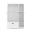 3 Door Wardrobe With 2 Drawers - White - Image 6