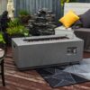 42" Propane Gas Fire Pit Table, 50000 Btu Rectangular Steel Fire Pit With Glass Wind Guard For Outside Patio Deck Garden Courtyard - Gray - Image 4