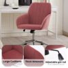 Adjustable Office Chair Ergonomic Swivel Chair - Rose Red - Image 12