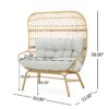 Palos - Outdoor Wicker Loveseat - Light Brown - Image 7