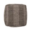 Barracuda - Handcrafted Cotton Pouf With Chevron Pattern - Brown / Beige - Image 4