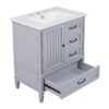 30" Bathroom Vanity With Sink, Bathroom Cabinet With A Door, 3 Drawers Legs, Adiustable Foot Pads - Gray - Image 17