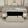 Upholstered Fabric Storage Ottoman Bench With Safety Hinge For Bedroom & Living Room - Beige - Image 7