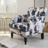 Club Chair With Tapered Birch Wood Legs - Multicolor - Image 5