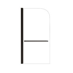 Aluminum Alloy Bathtub Shower Door With 6Mm Tempered Glass - Matte Black