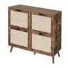 4 Door Shoe Rack, Freestanding Modern Shoe Storage Cabinet, For Entryway - Burly Wood - Image 10