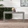 Contemporary Slat Top Acacia Wood Outdoor Dining Table - Gray Wash - Image 6