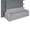 Queen Size Murphy Bed Space Saving Wall Bed With Sofa - Gray - Image 7